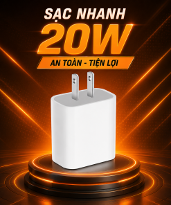 Củ Sạc Nhanh 20W Type-C Hỗ Trợ Công Nghệ PD (Power Delivery) - Thiết Kế Nhỏ Gọn