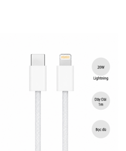 Cáp Sạc Nhanh Type-C to Lightning PD 20W Bọc Dù Cao Cấp 1M Cho iP