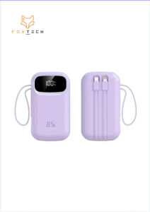 sạc dự phòng chính hãng foxtech màu tím 