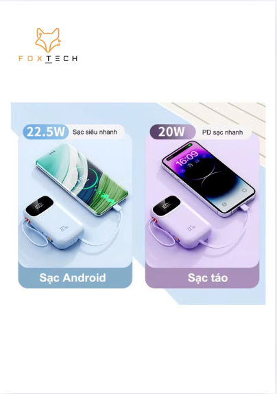 sạc dự phòng chính hãng foxtech